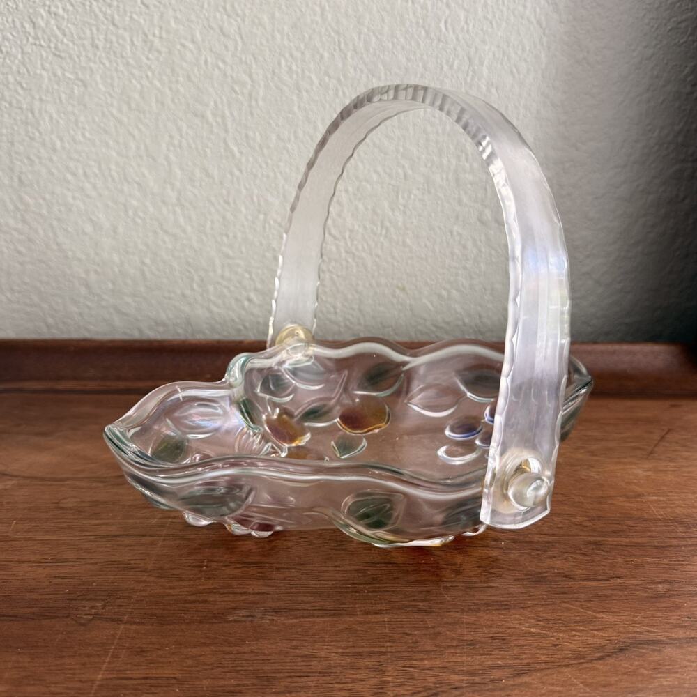 Vintage Walther Glass "Cherry Blossom" glass Basket